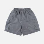Saint Vanity Grey Nylon Top Shorts - back view