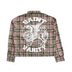 Saint Vanity Logo Flannel Pink Green - back view