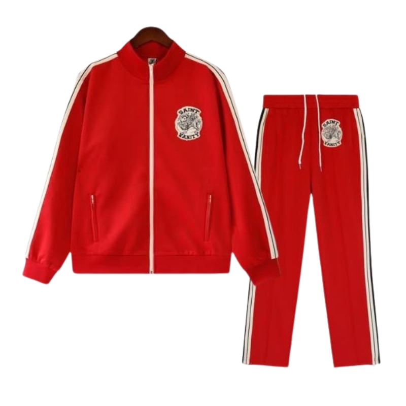 Saint Vanity Stripe Tracksuit Red