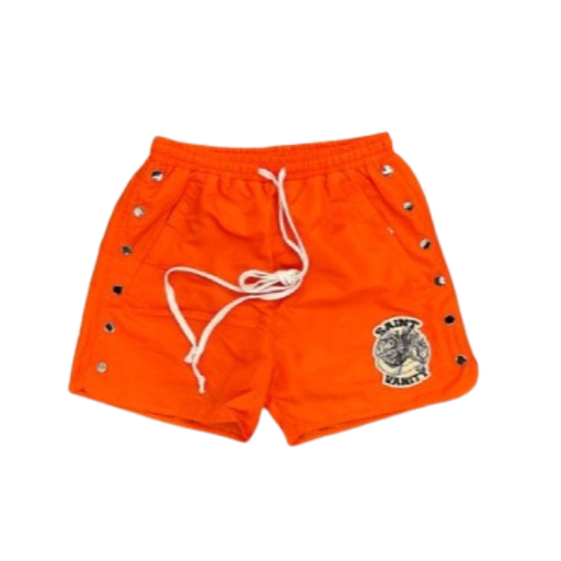 Saint Vanity Logo Nylon Shorts Orange